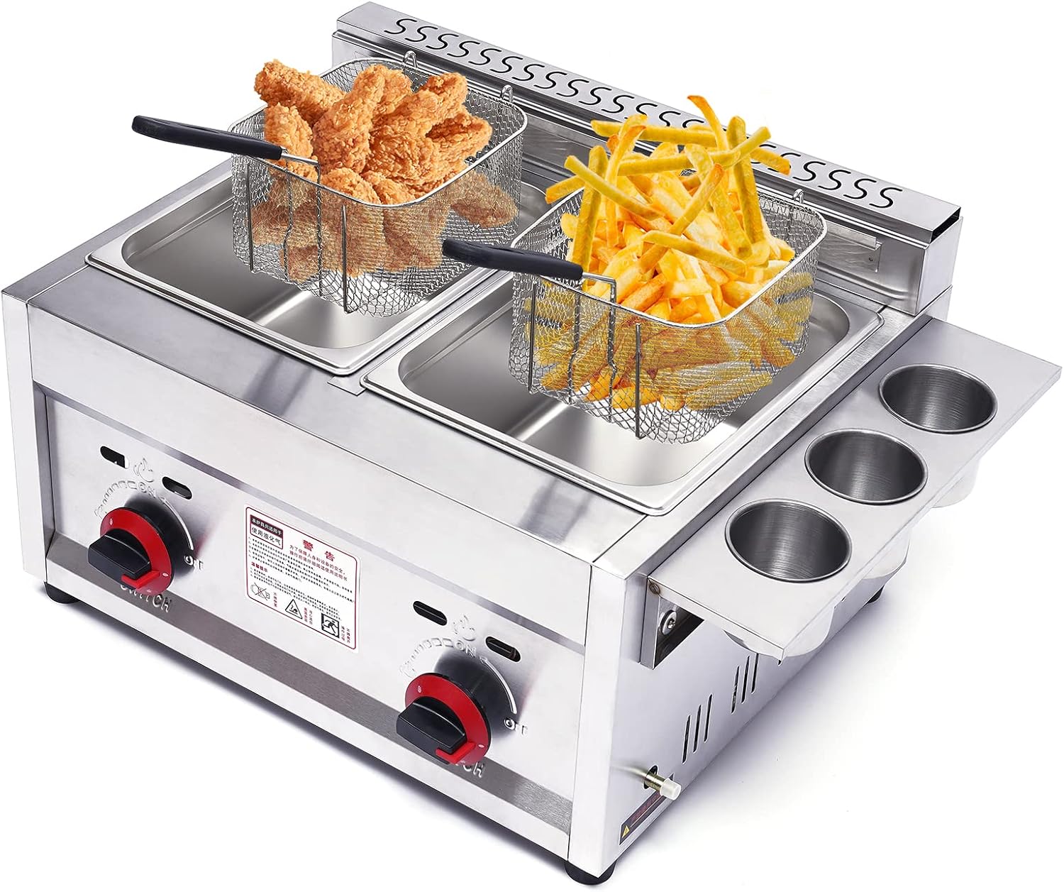 Commercial Deep Fryer Double Tank 12L - 상업용 가스 딥 프라이어 12L 카운터탑
