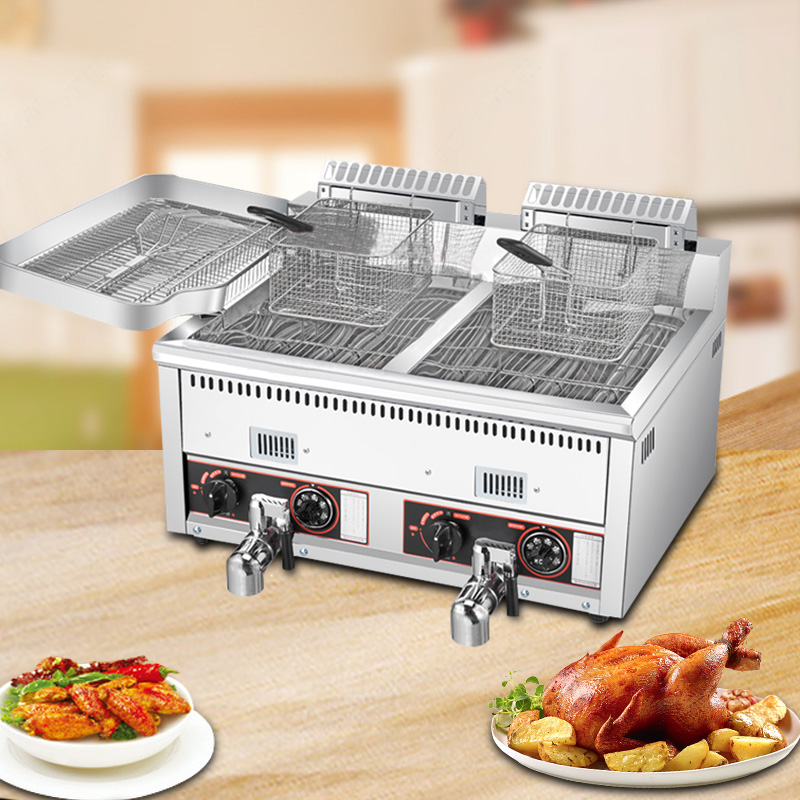 Commercial Gas Deep Fryer Propane - 12L+12L 핫 세일 감자칩 치킨 딥