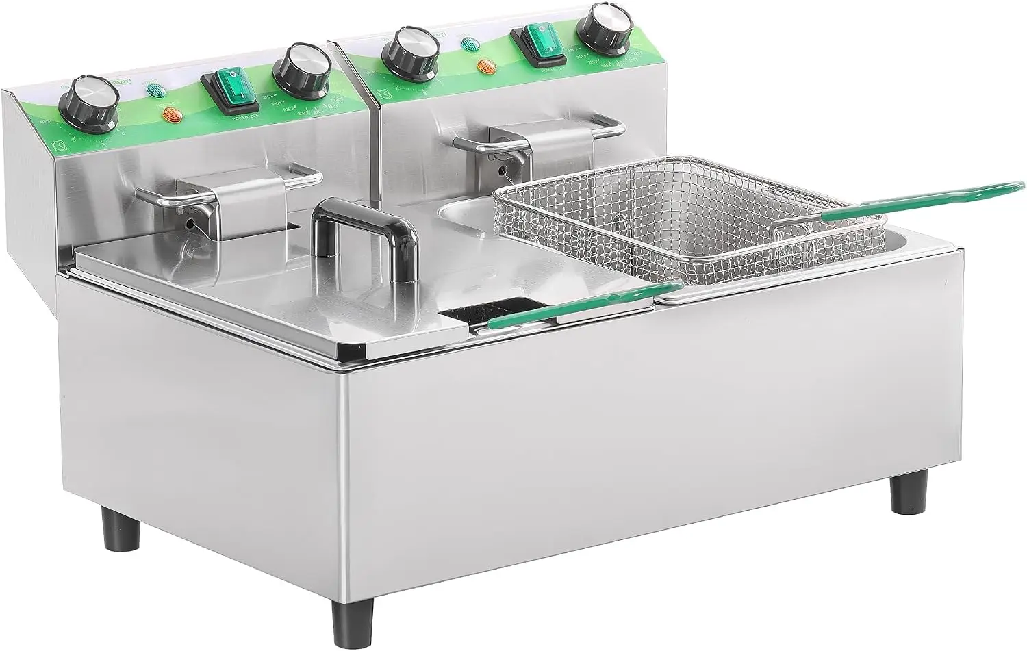 Countertop Deep Fryer With Timer - 20L/21.2QT 상업용 딥 프라이어(타이머 포함) 이중