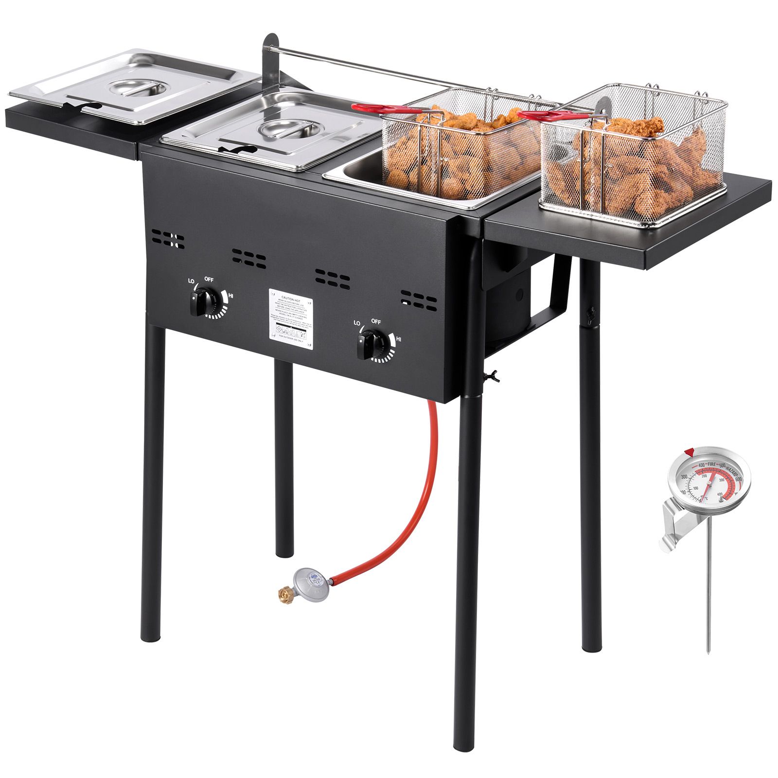 Commercial Gas Deep Fryer Propane - 야외용 프로판 딥 프라이어, 듀얼 탱크