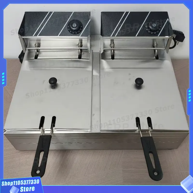 Commercial Deep Fryer Double Tank 12L - 상업용 12L 이중 탱크 전기 프라이어