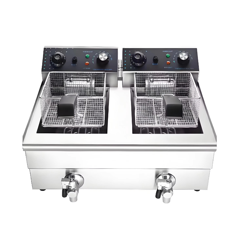 Fryer Basket Commercial Stainless - 상업용 전기 더블 프라이어 10+10L 온도