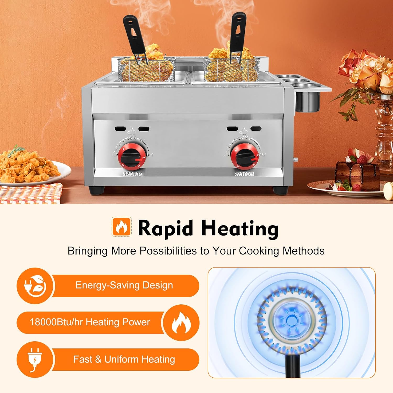 상업용 가스 딥 프라이어 12L 카운터탑 스테인리스 스 - Commercial Deep Fryer Double Tank 12L 리뷰 및 가격