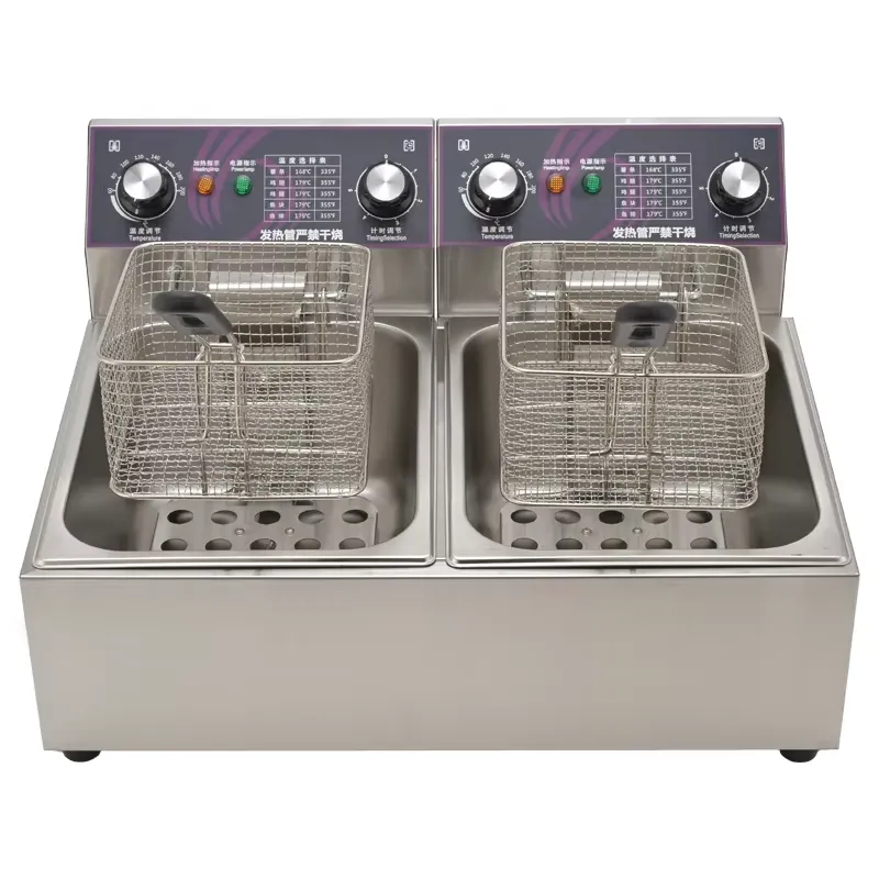 레스토랑 주방용 더블탱크 카운터탑 상업용 전기 딥프라이 - Countertop Deep Fryer With Timer 리뷰 및 가격
