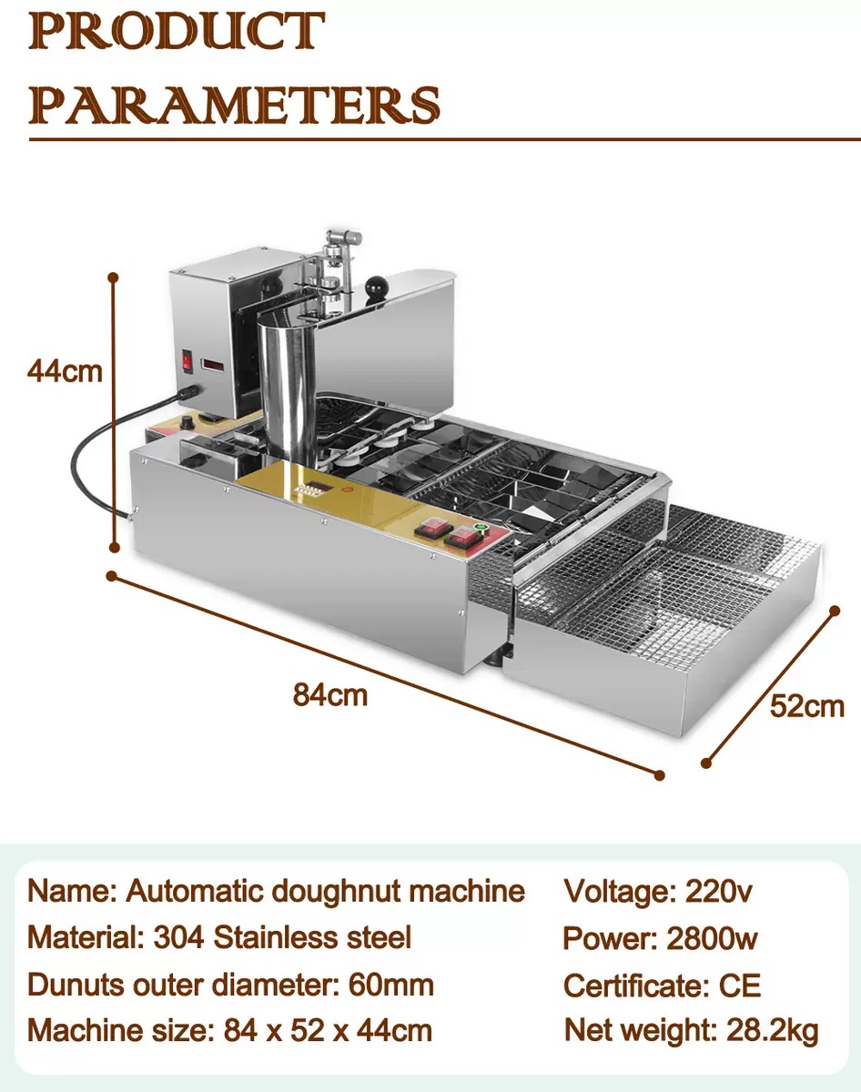 2800W 전기 상업용 4열 자동 미니 도넛 메이커 기 - Commercial Donut Fryer Electric 리뷰 및 가격