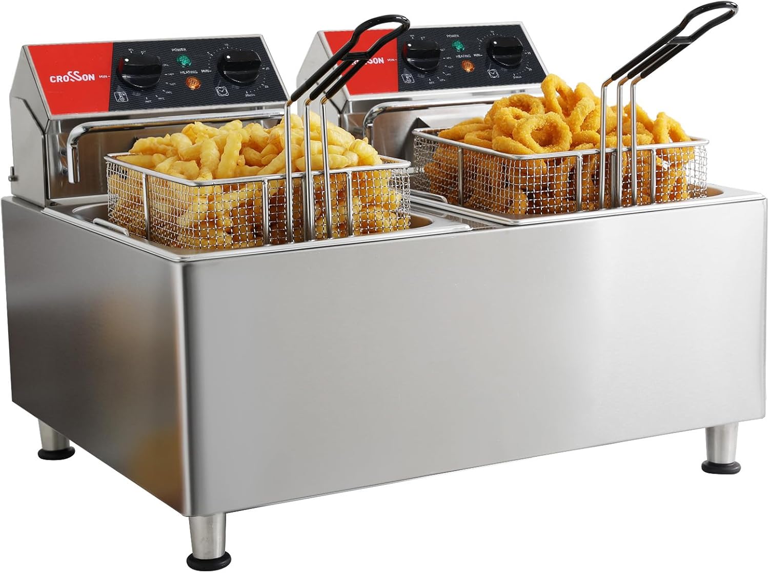 CF-30 16L 전기 딥 프라이어(더블 탱크 회전식  - Countertop Deep Fryer With Timer 리뷰 및 가격