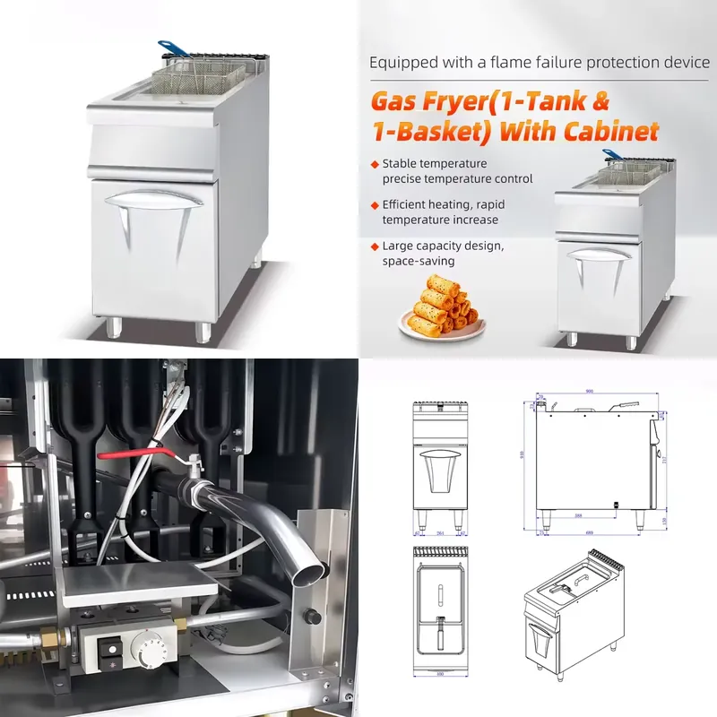 상업용 가스 튀김기 1탱크 1바스켓, 레스토랑 주방용  - Commercial Gas Deep Fryer Propane 리뷰 및 가격