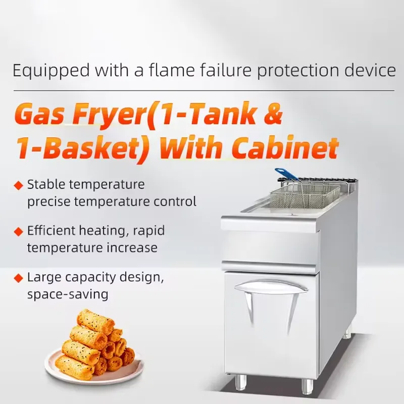 상업용 가스 튀김기 1탱크 1바스켓, 레스토랑 주방용  - Commercial Gas Deep Fryer Propane 리뷰 및 가격