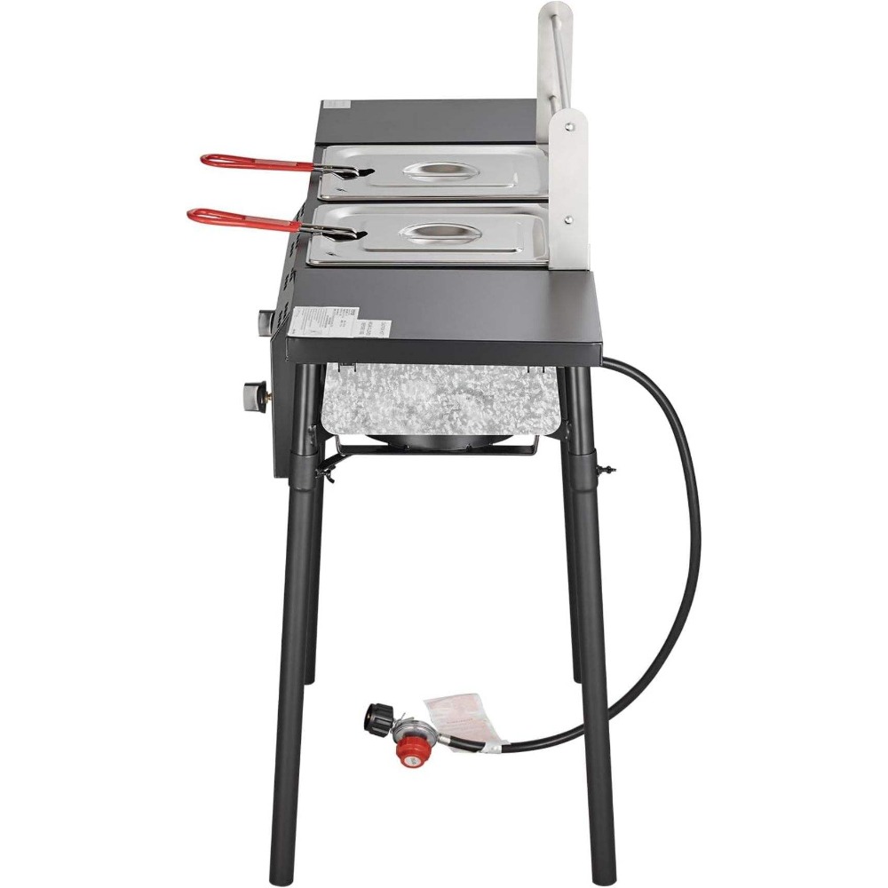 상업적인 옥외 두 배 깊은 가스 프라이팬 휴대용 수직  - Commercial Gas Deep Fryer Propane 리뷰 및 가격