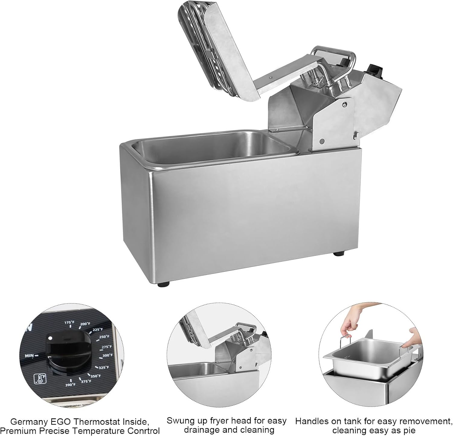 ^10Lbs 전기 카운터탑 딥 프라이어(이지 클린 회전 - Countertop Deep Fryer With Timer 리뷰 및 가격