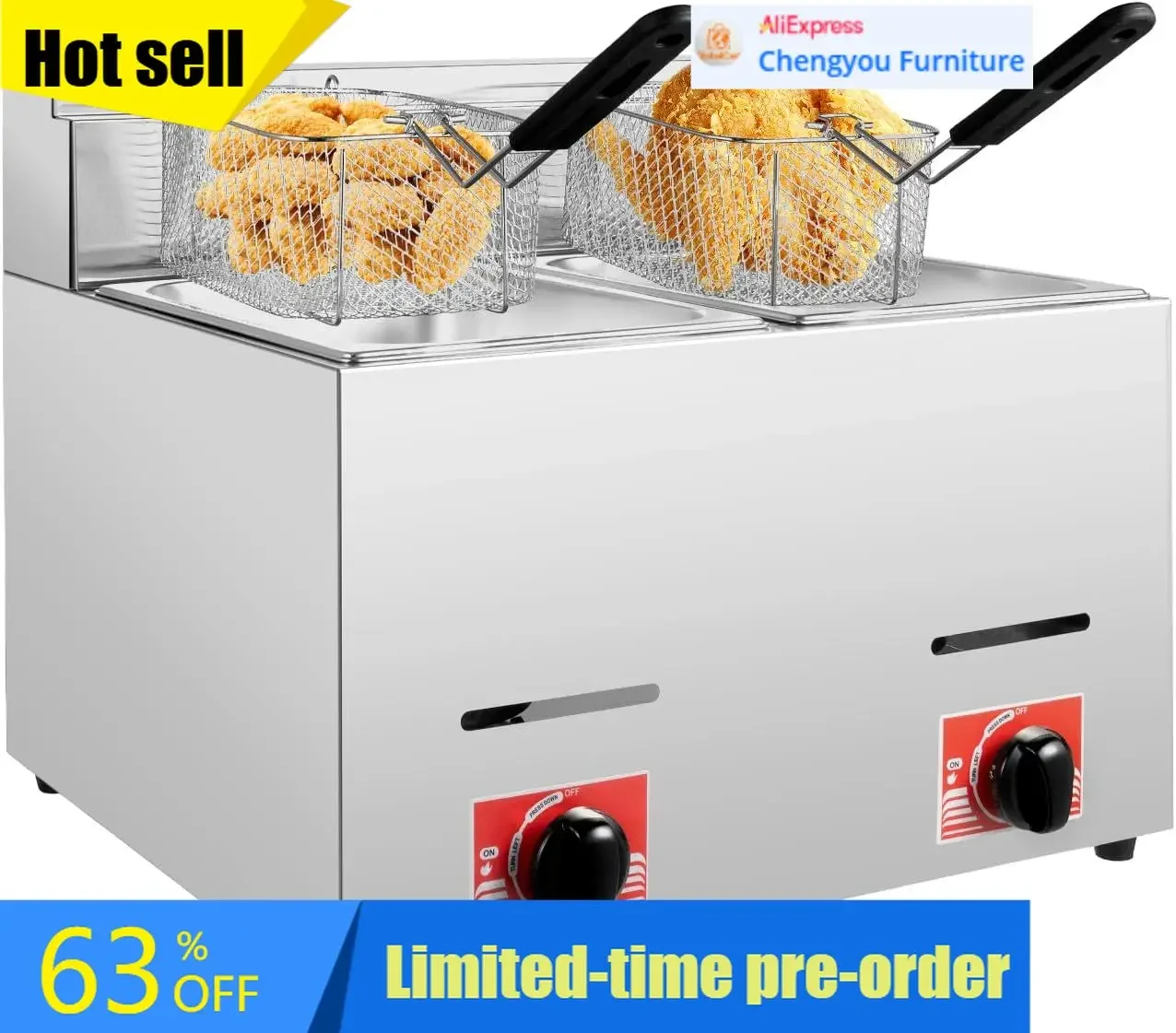 상업용 가스 딥 프라이어, 스테인리스 스틸 프로판 프라 - Commercial Gas Deep Fryer Propane 리뷰 및 가격