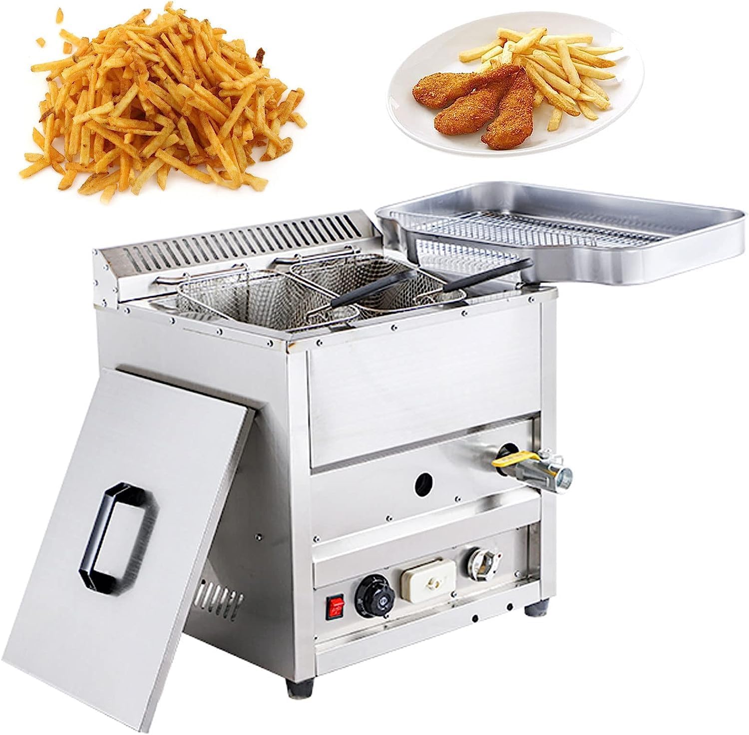 상업용 가스 튀김기, 조리대용 프로판 가스 튀김기, 독 - Commercial Gas Deep Fryer Propane 리뷰 및 가격