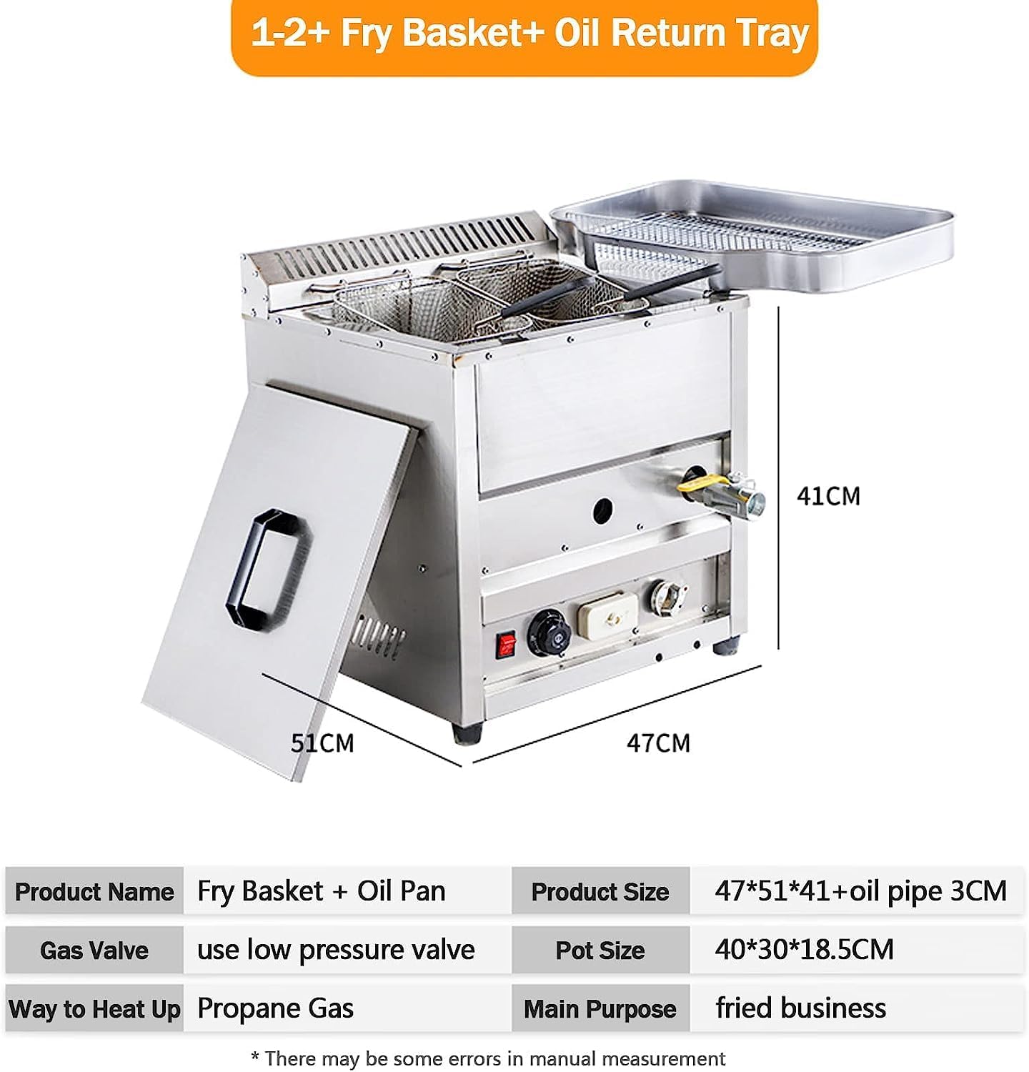 상업용 가스 튀김기, 조리대용 프로판 가스 튀김기, 독 - Commercial Gas Deep Fryer Propane 리뷰 및 가격