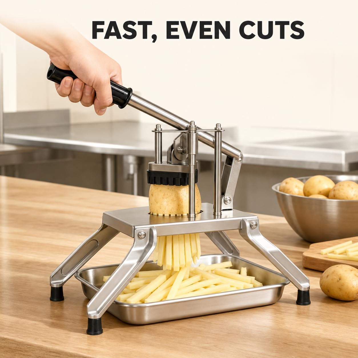 상업용 감자튀김 커터, 긴 손잡이가 달린 수동 스테인리 - Commercial French Fry Cutter 리뷰 및 가격