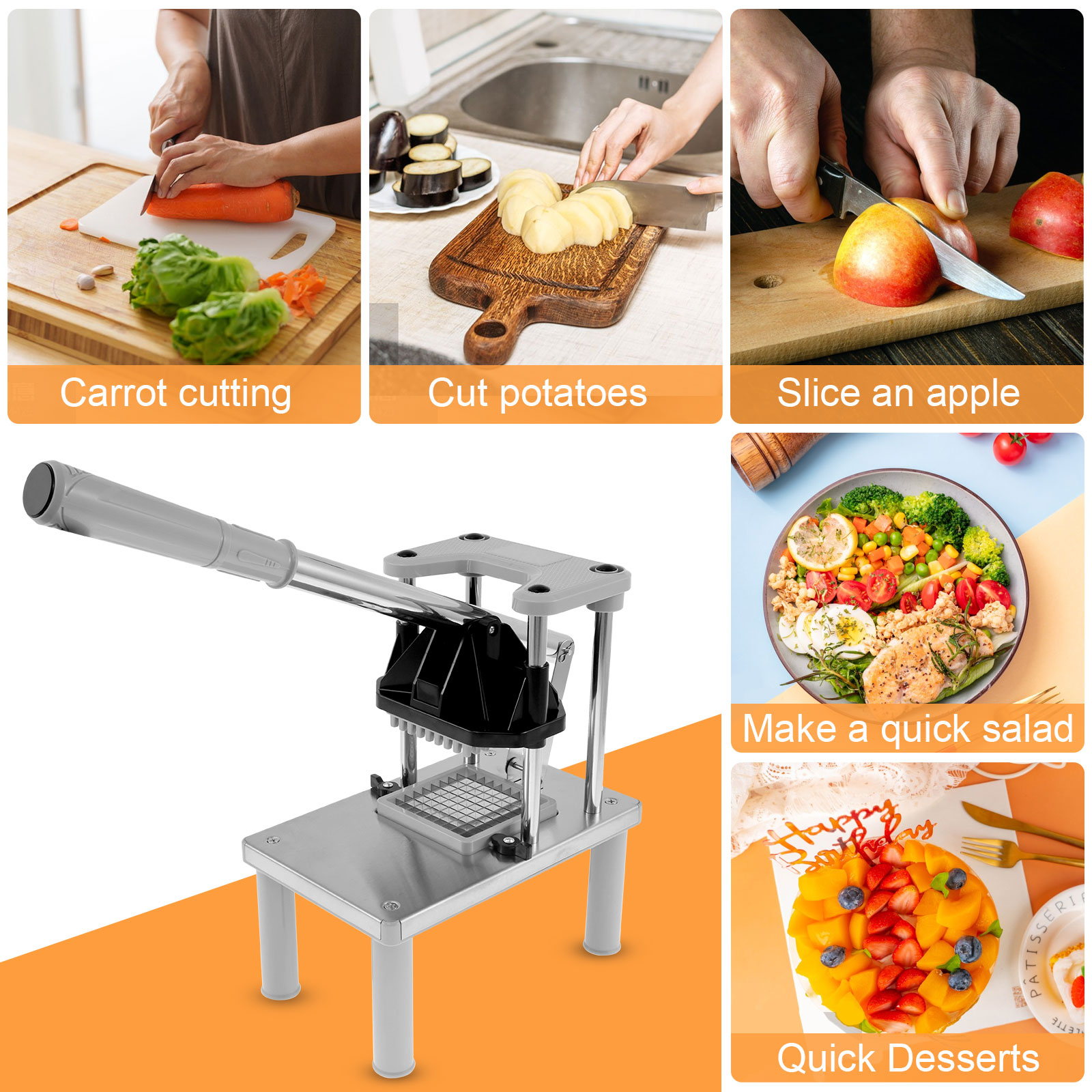 상업용 야채 과일 쵸퍼 프렌치 프라이 커터(교체 블레이 - Commercial French Fry Cutter 리뷰 및 가격