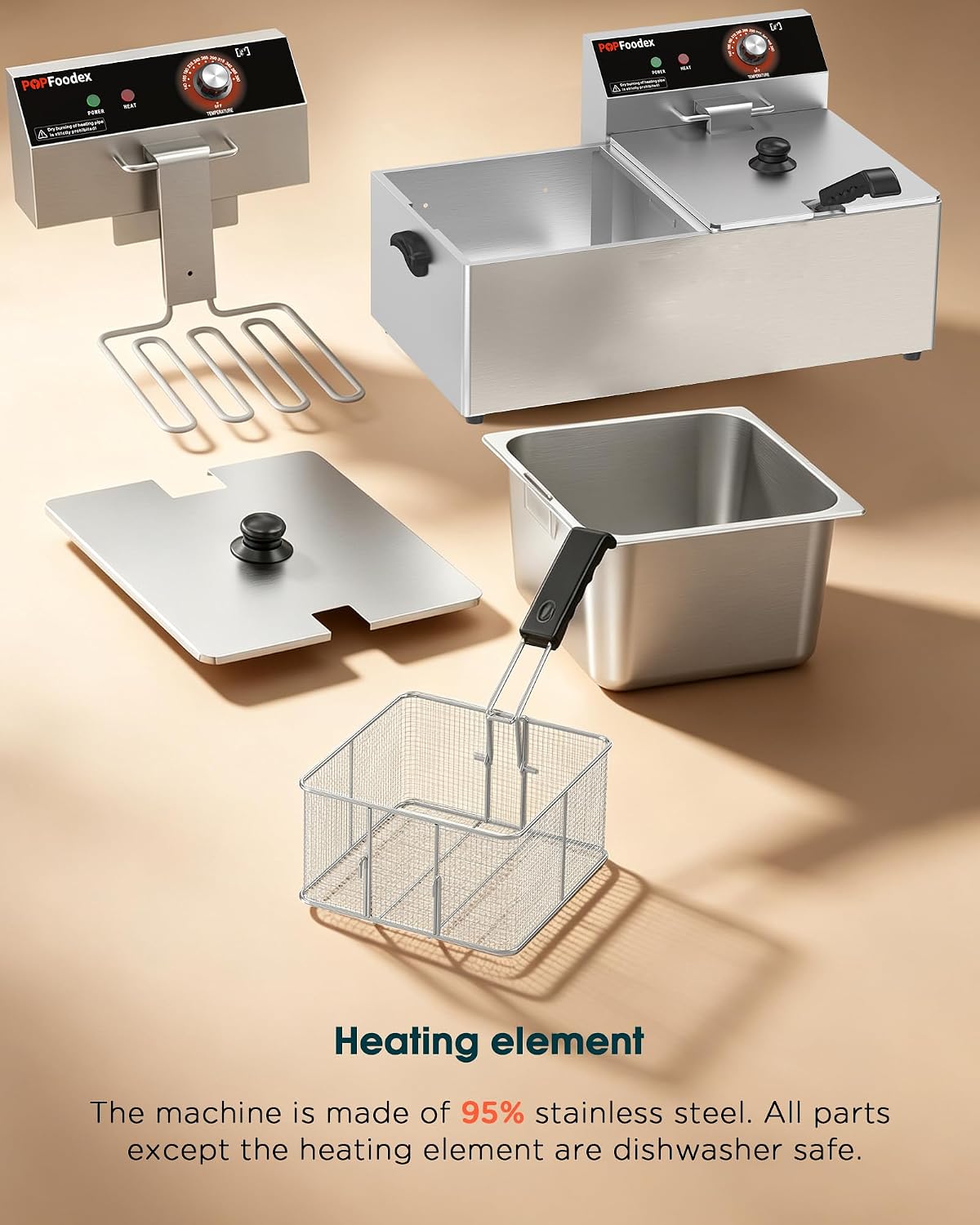 상업용 대형 튀김기 - 22L 전기 튀김기, 스테인리스 - Fryer Basket Commercial Stainless 리뷰 및 가격