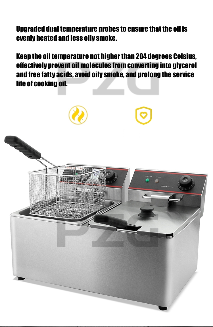 11L+11L 상업용 스테인리스 스틸 카운터탑 전기 딥 - Countertop Deep Fryer With Timer 리뷰 및 가격