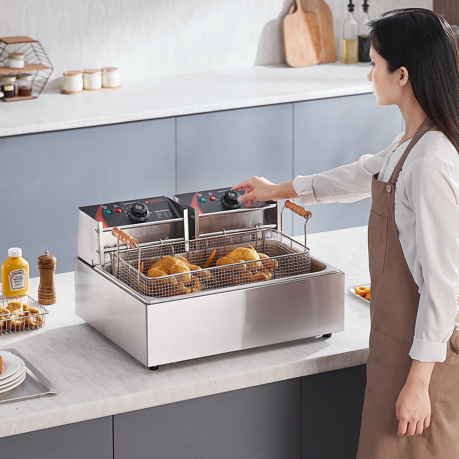 상업용 대형 튀김기, 3000W 전기 튀김기, 분리 가 - Fryer Basket Commercial Stainless 리뷰 및 가격