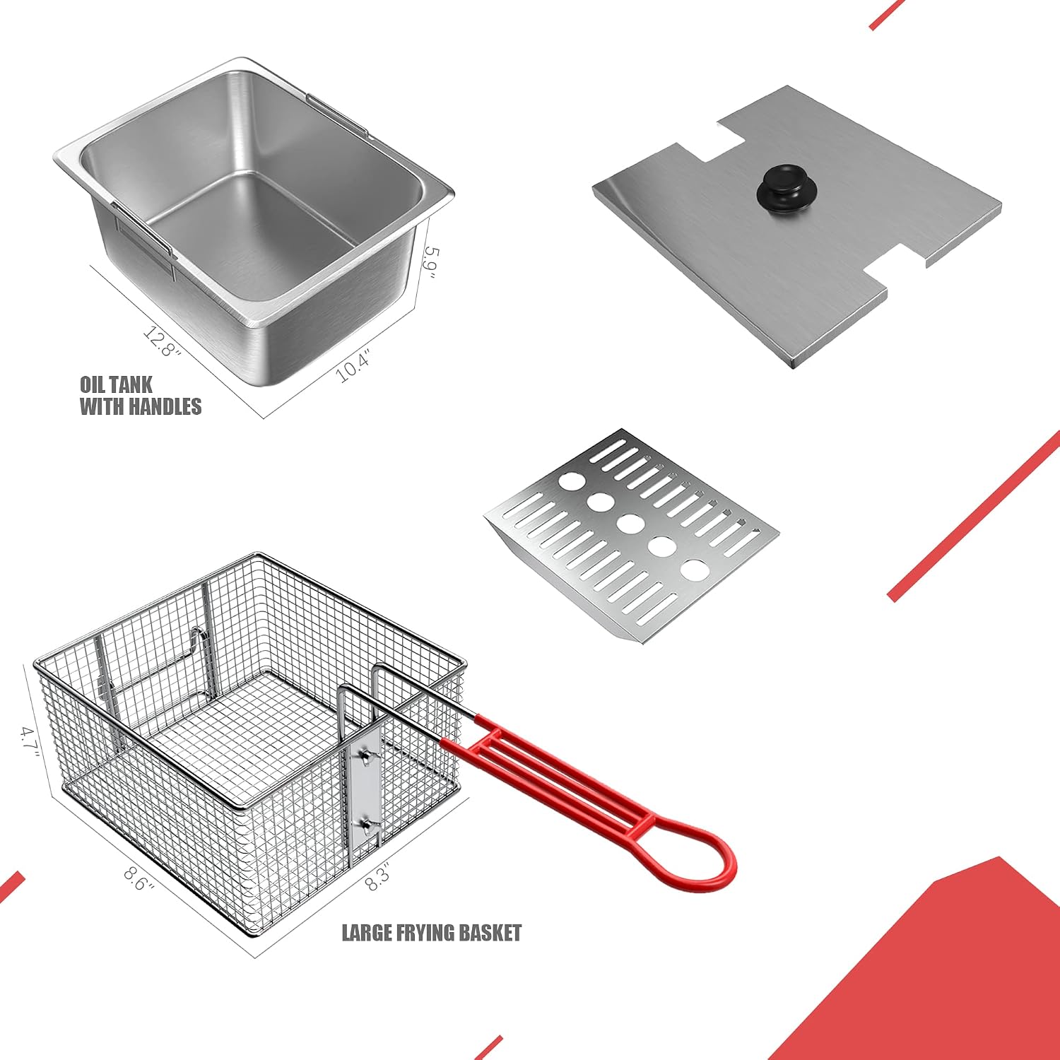 전기 딥 프라이어, 싱글 탱크 딥 프라이어(바스켓 용량 - Countertop Deep Fryer With Timer 리뷰 및 가격