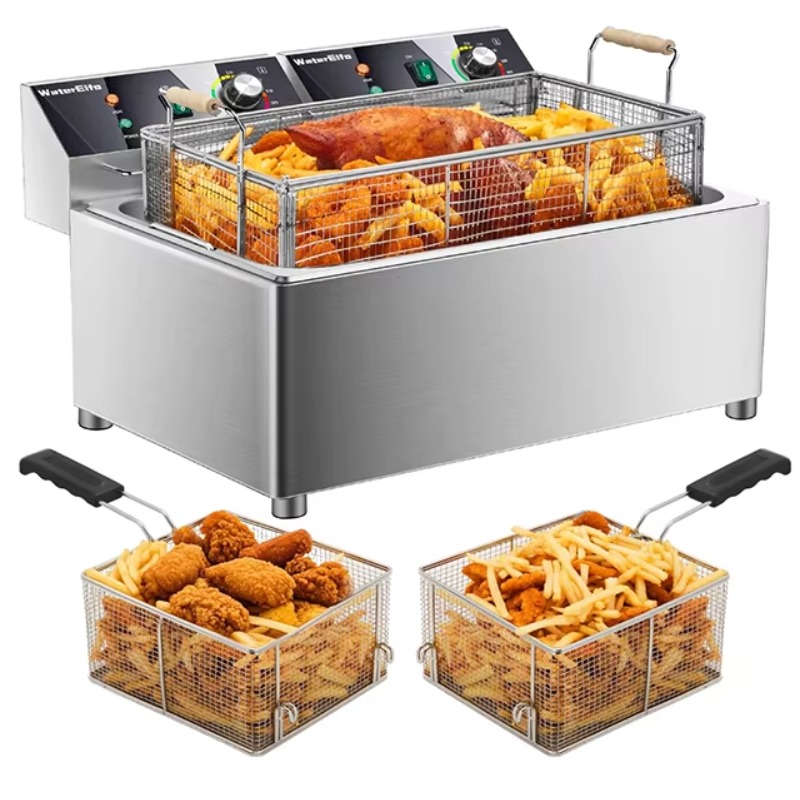 바구니와 뚜껑이 있는 전기 딥 프라이어, 타이머와 오일 - Countertop Deep Fryer With Timer 리뷰 및 가격