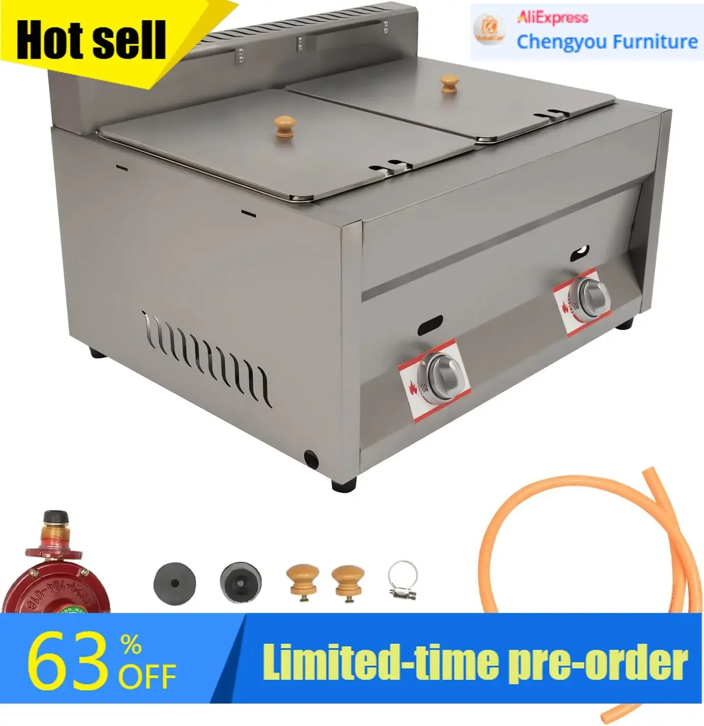 상업용 카운터탑 딥 프라이어 2구 프로판 LPG 천연가 - Commercial Gas Deep Fryer Propane 리뷰 및 가격