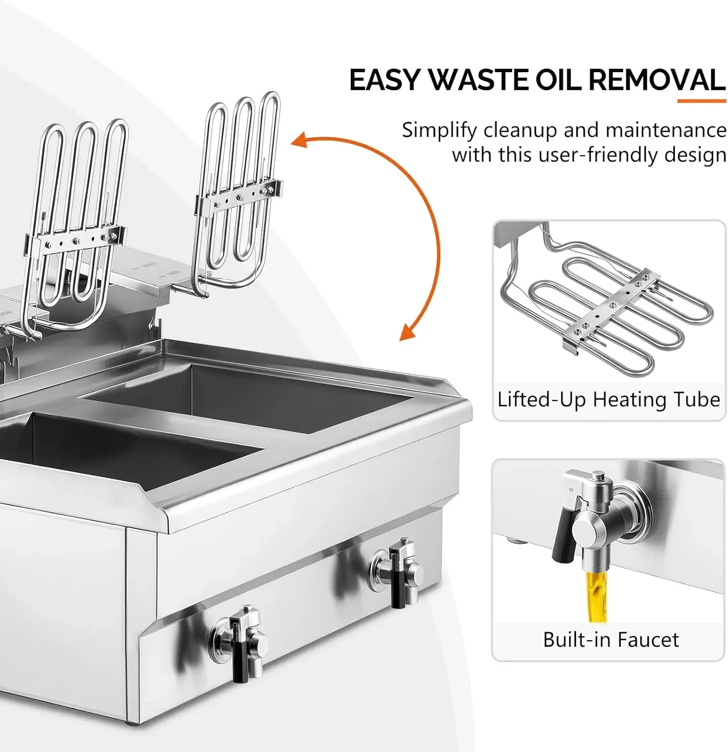 전기식 이중 탱크 카운터탑 튀김기, 바스켓, 배수구,  - Countertop Deep Fryer With Timer 리뷰 및 가격