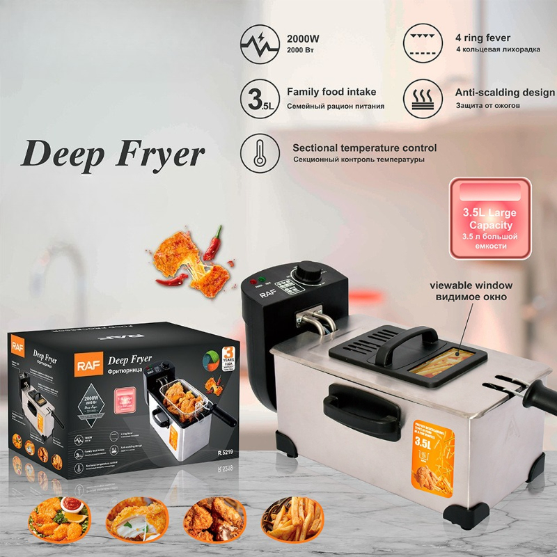 EU/UK 전기 딥 프라이어 2000W 대용량 오일 오 - Countertop Deep Fryer With Timer 리뷰 및 가격