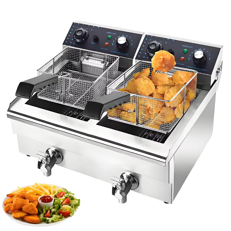 상업용 전기 더블 프라이어 10+10L 온도 조절, 탈 - Fryer Basket Commercial Stainless 리뷰 및 가격