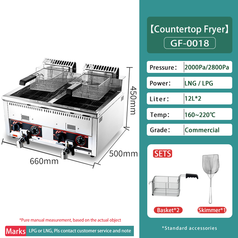 주방 전문가용 프라이어 더블 탱크 가스 프라이어 레스토 - Commercial Gas Deep Fryer Propane 리뷰 및 가격