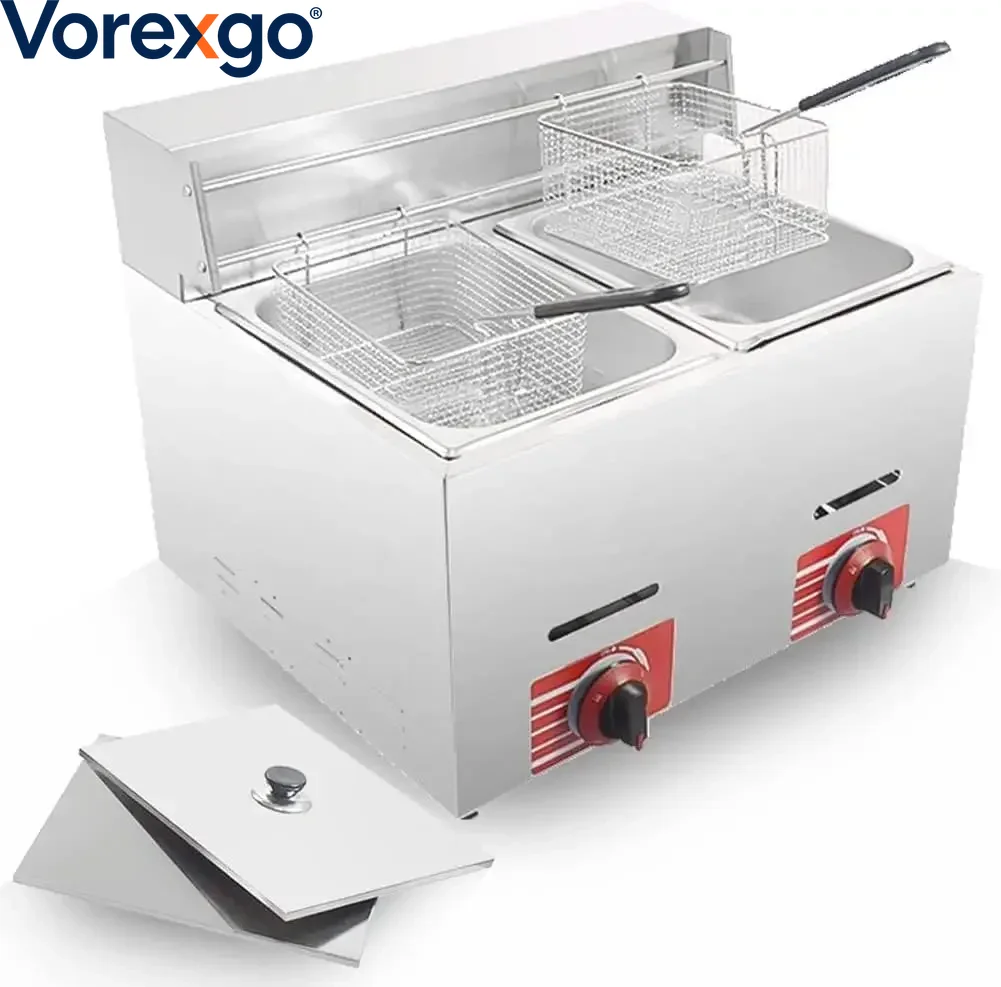 8L 용량의 바스켓과 뚜껑이 있는 상업용 LPG 가스  - Commercial Gas Deep Fryer Propane 리뷰 및 가격