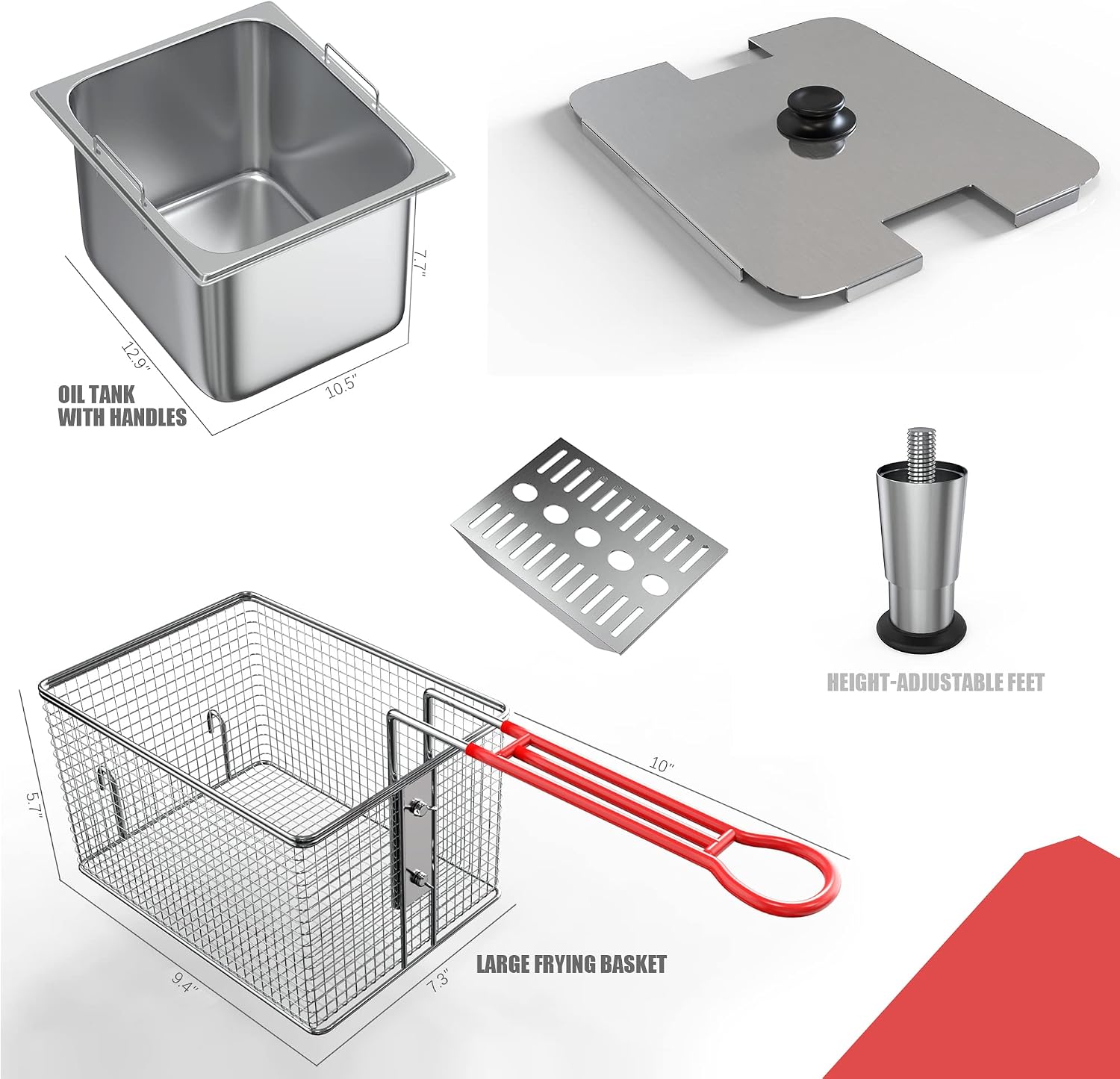 상업용 딥 프라이어 12L x 2 대형 듀얼 탱크 전기 - Fryer Basket Commercial Stainless 리뷰 및 가격